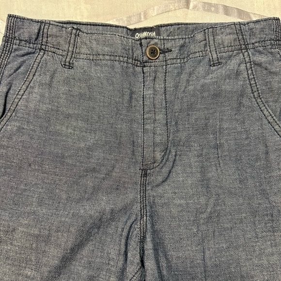 NWT Boy’s Oshkosh B’gosh Kid Chambray Blue Casual Buttoned Shorts - Size 14 - Picture 2 of 5
